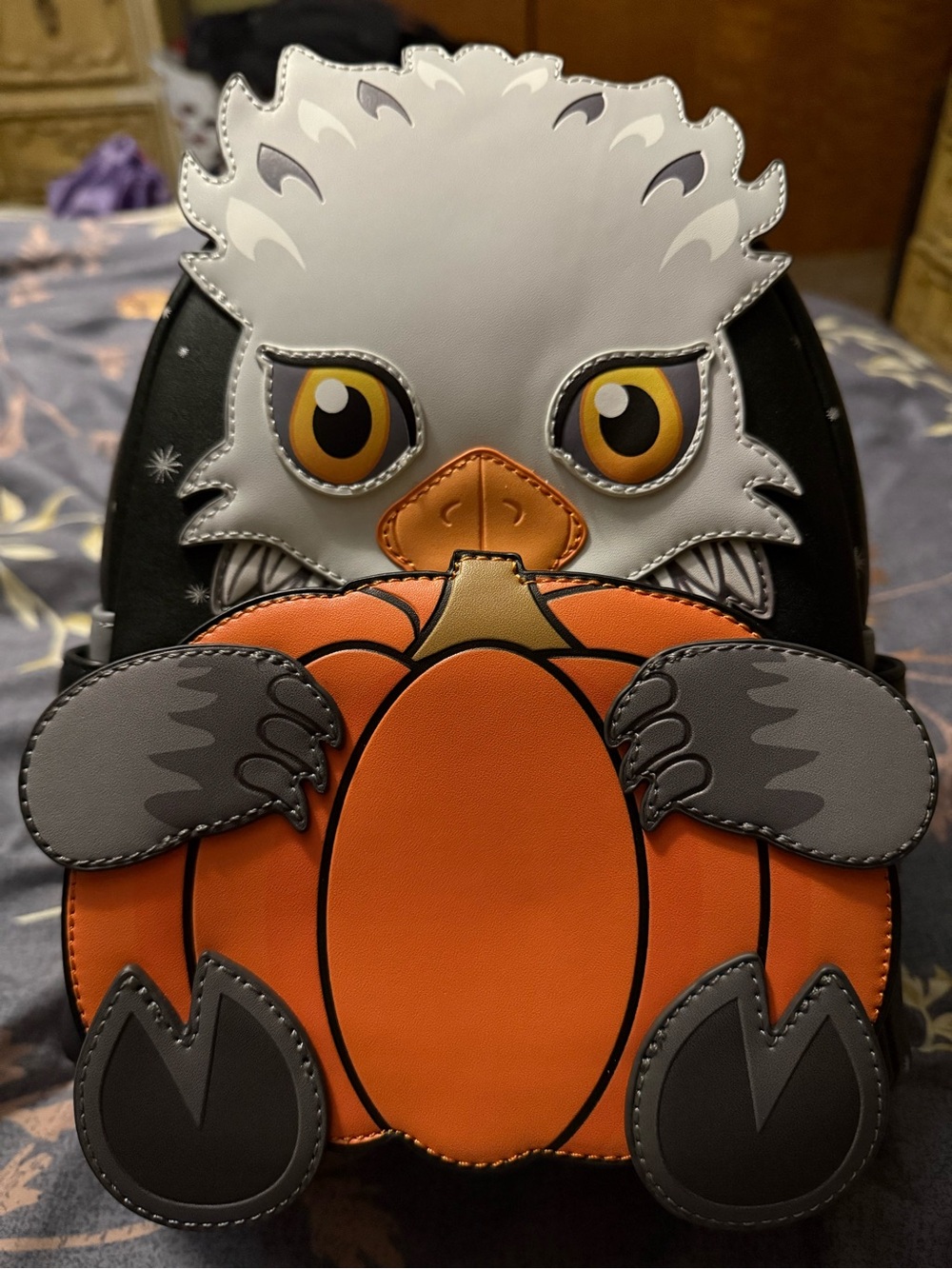 Loungefly Harry Potter Pumpkin Backpack in Orange, Gray, White
